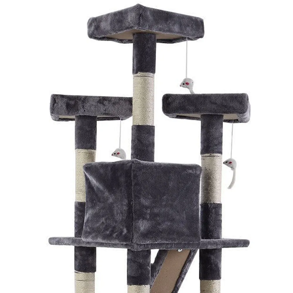 170cm Cat Tree | Scratching Post | Multi-Level Cat Tower | Grey