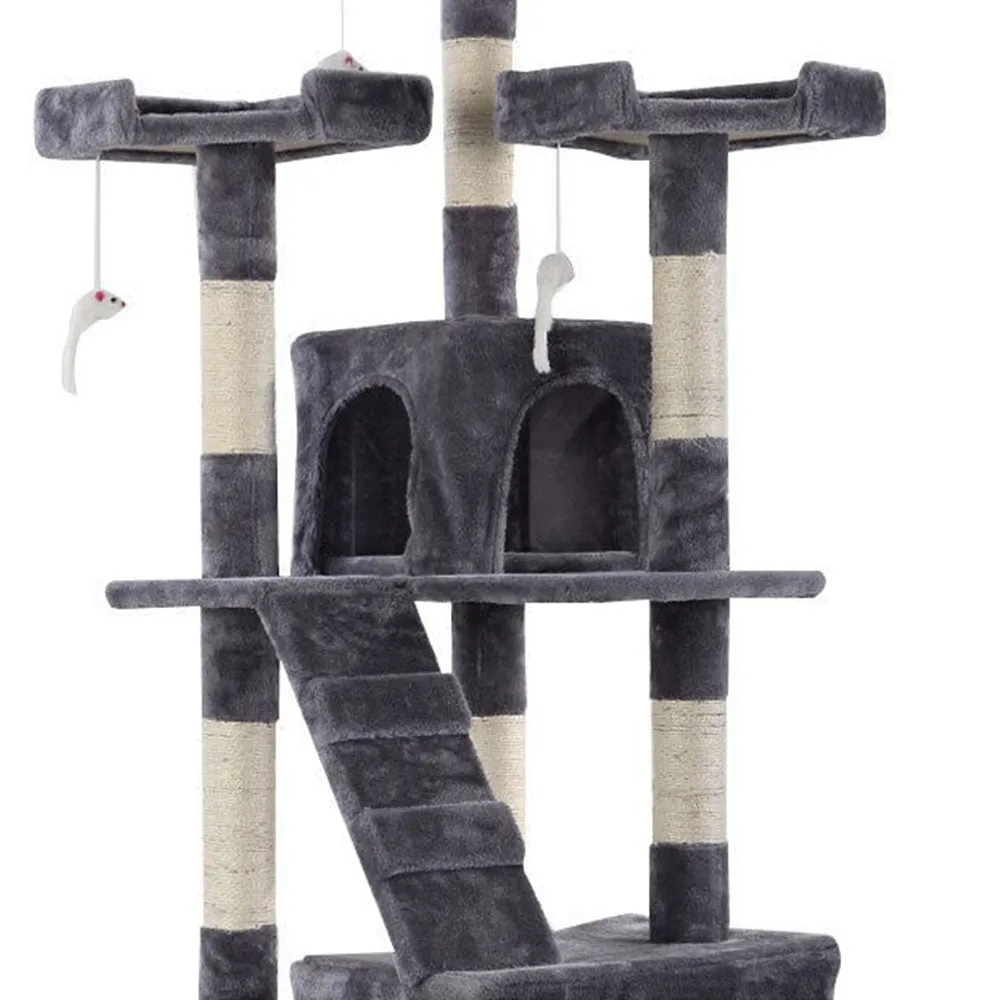 170cm Cat Tree | Scratching Post | Multi-Level Cat Tower | Grey