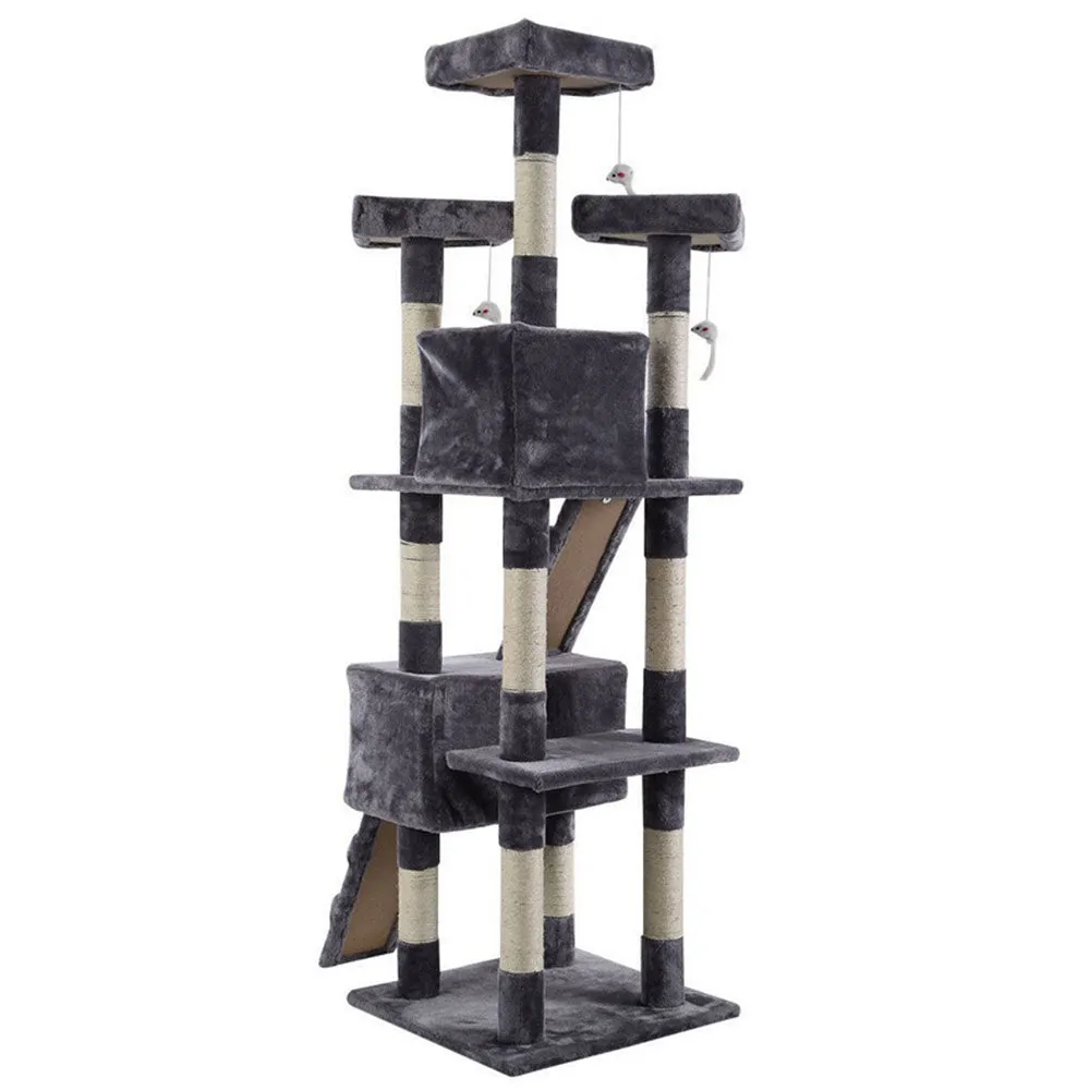 170cm Cat Tree | Scratching Post | Multi-Level Cat Tower | Grey