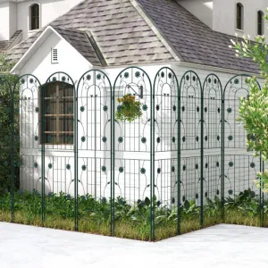 2 Pack 71 x 20 Inch Metal Garden Trellis Rustproof Plant Support for Climbing Plants-Green