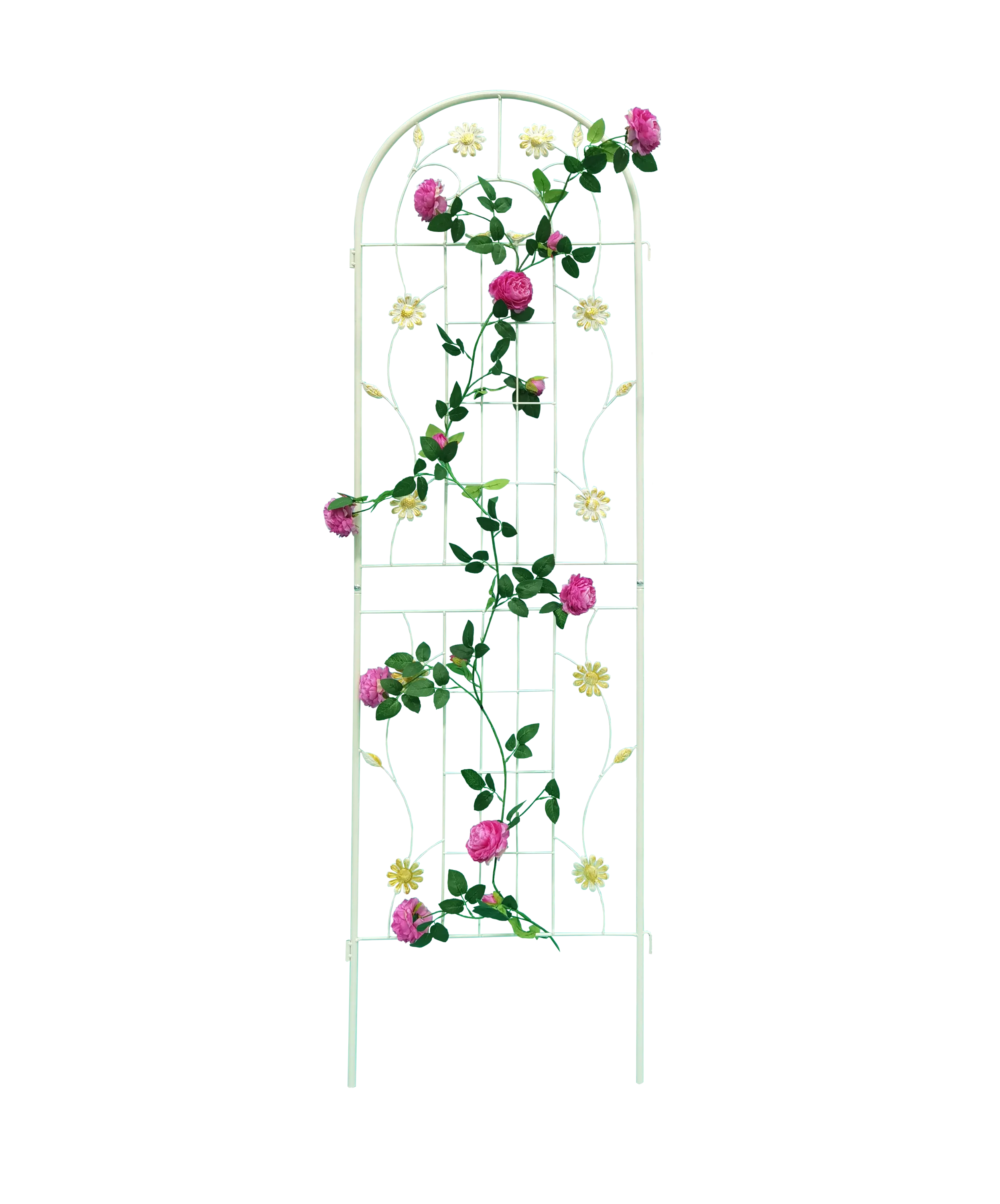 2 Pack Metal Garden Trellis 71" x 19.7" Rustproof Trellis for Climbing Plants Outdoor Flower Support Cream White