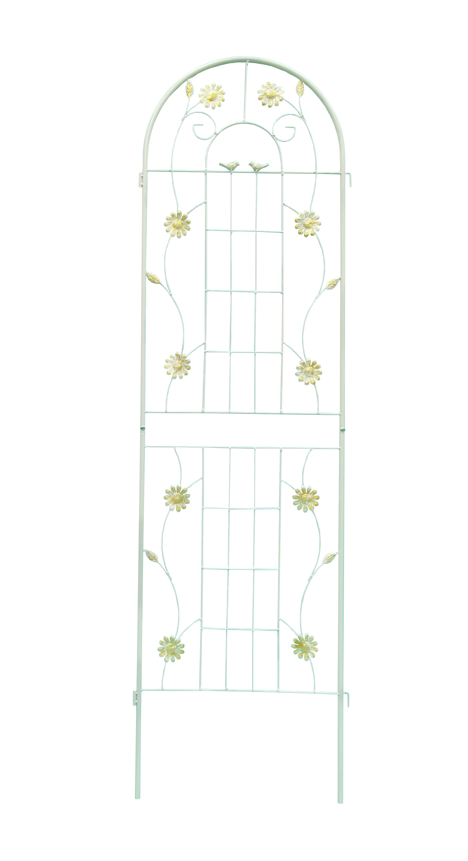 2 Pack Metal Garden Trellis 71" x 19.7" Rustproof Trellis for Climbing Plants Outdoor Flower Support Cream White