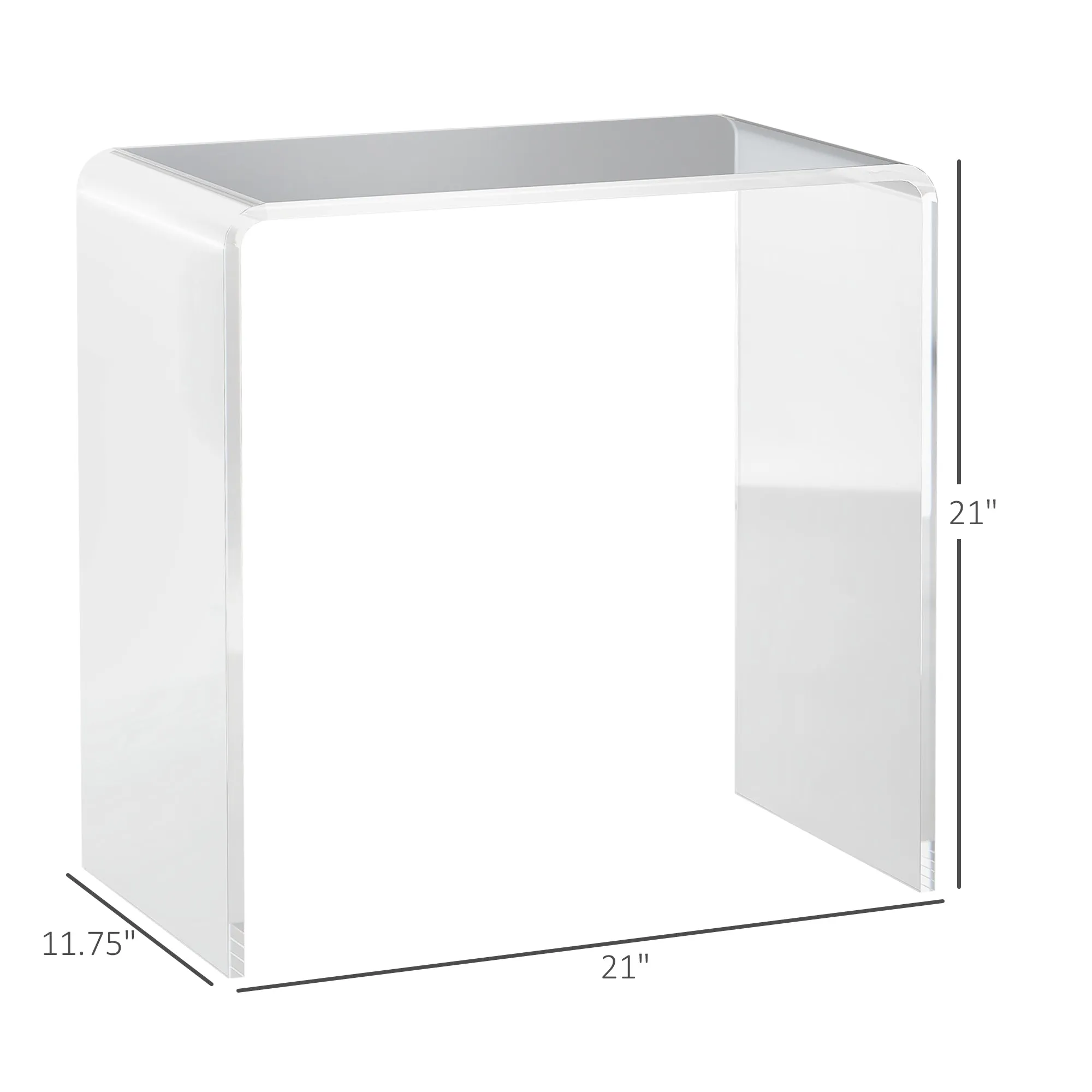 21" Clear Acrylic Waterfall Coffee Table: Modern & Versatile Choice