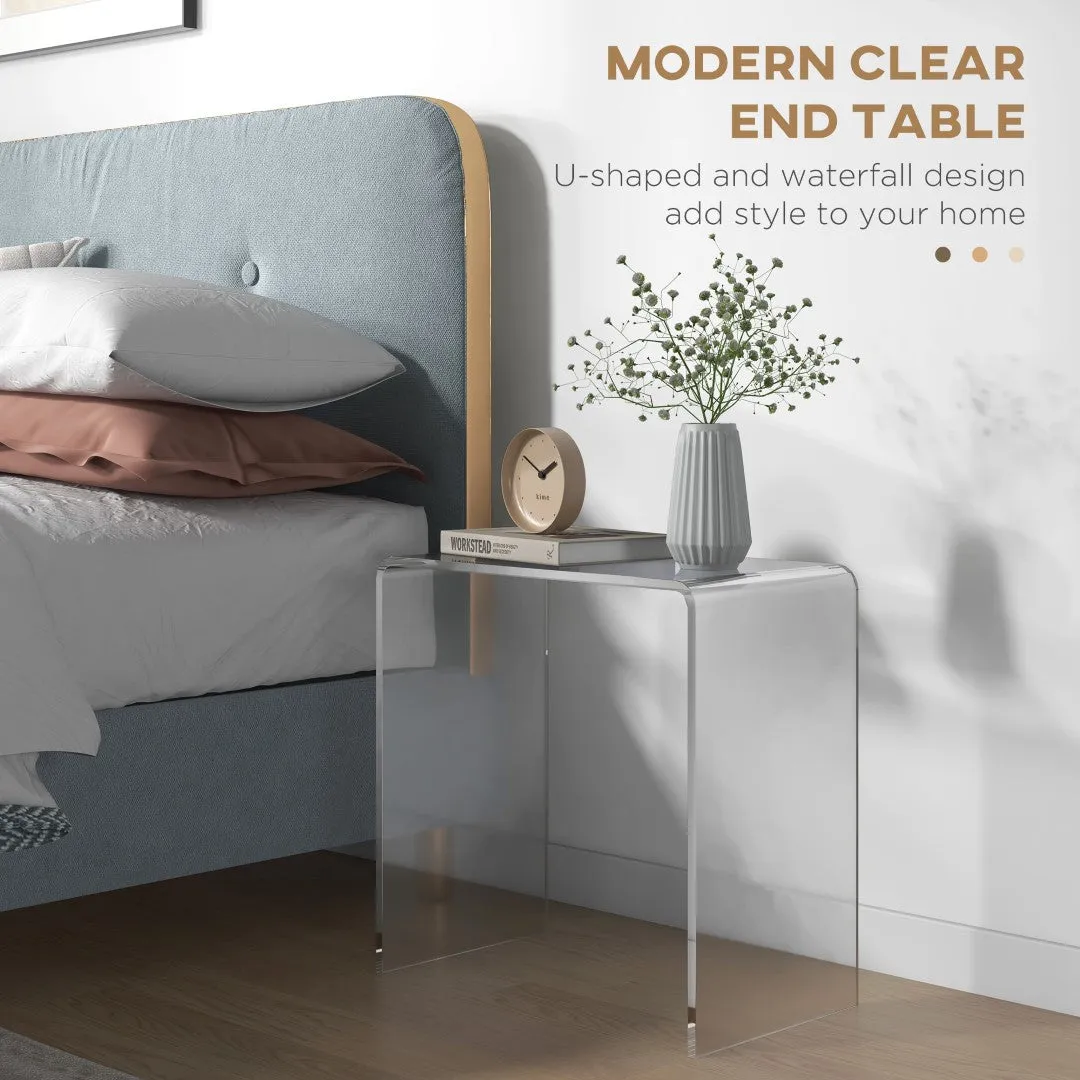 21" Clear Acrylic Waterfall Coffee Table: Modern & Versatile Choice