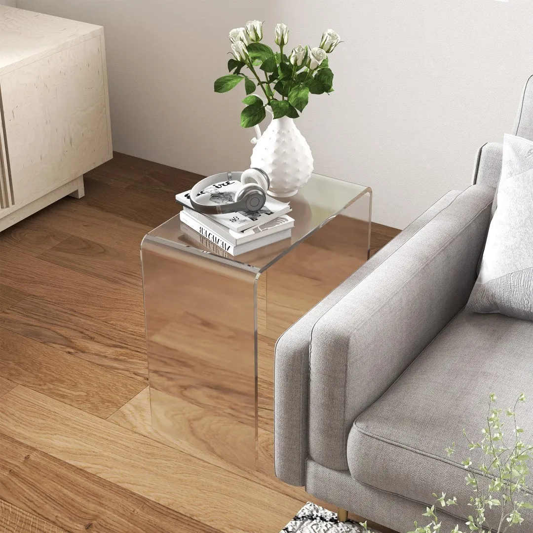 21" Clear Acrylic Waterfall Coffee Table: Modern & Versatile Choice