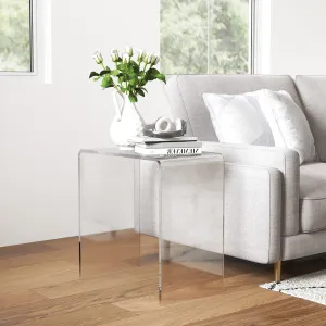 21" Clear Acrylic Waterfall Coffee Table: Modern & Versatile Choice