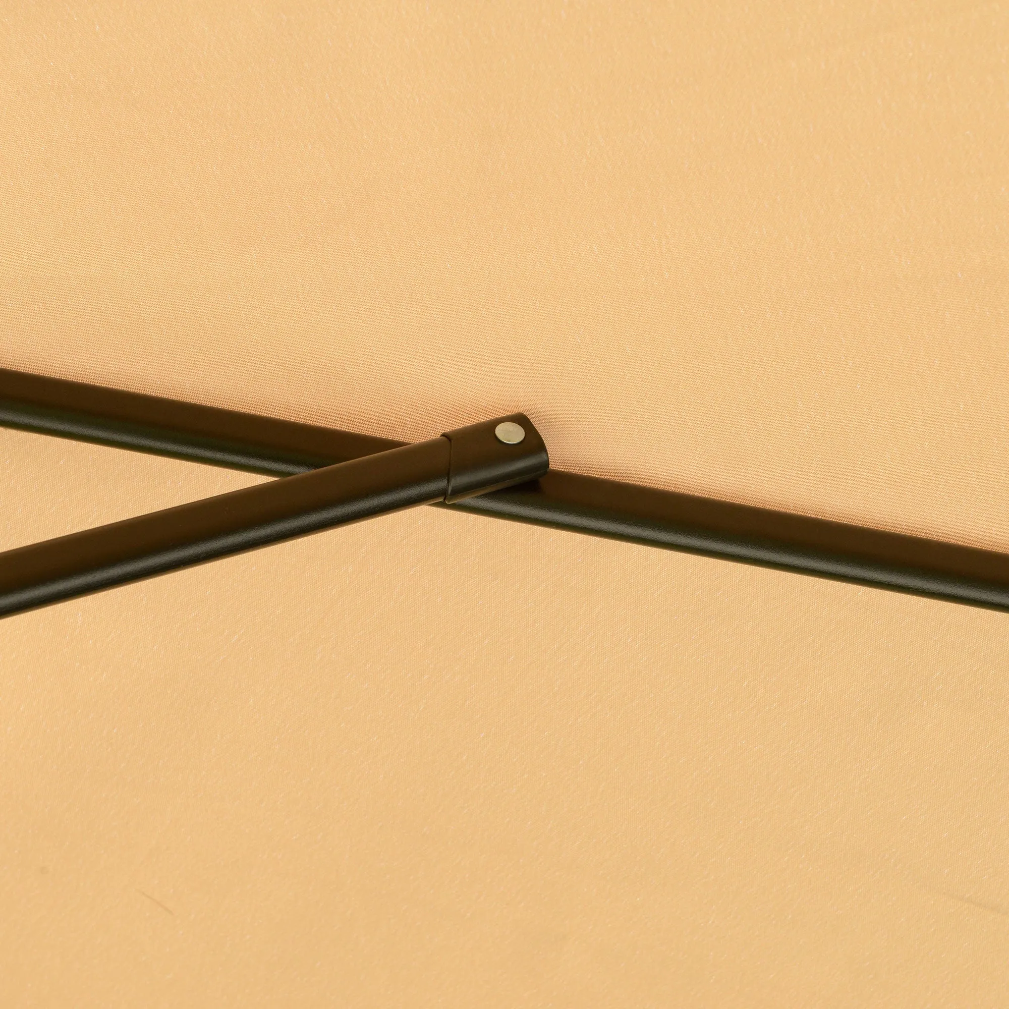 2.7m Cantilever Parasol Banana Sun Umbrella with Crank Handle and Cross Base for Outdoor Hanging Sun Shade Brown