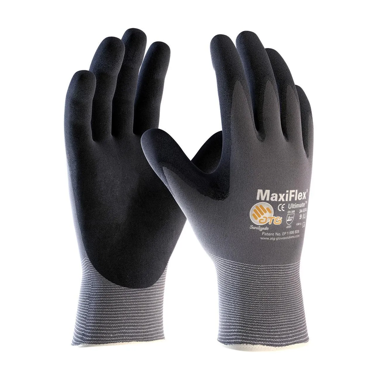 34-874/XS PIP G-Tek Maxiflex Nitrile Gloves X-Small,Black Coated