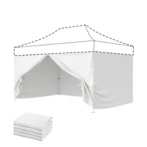 4 PCS Sunwall/Sidewalls for 10x15 ft Aluminum Custom Canopy Only,  Includes 3 Sidewalls and 1 Entry Wall, Pack of 4, White
