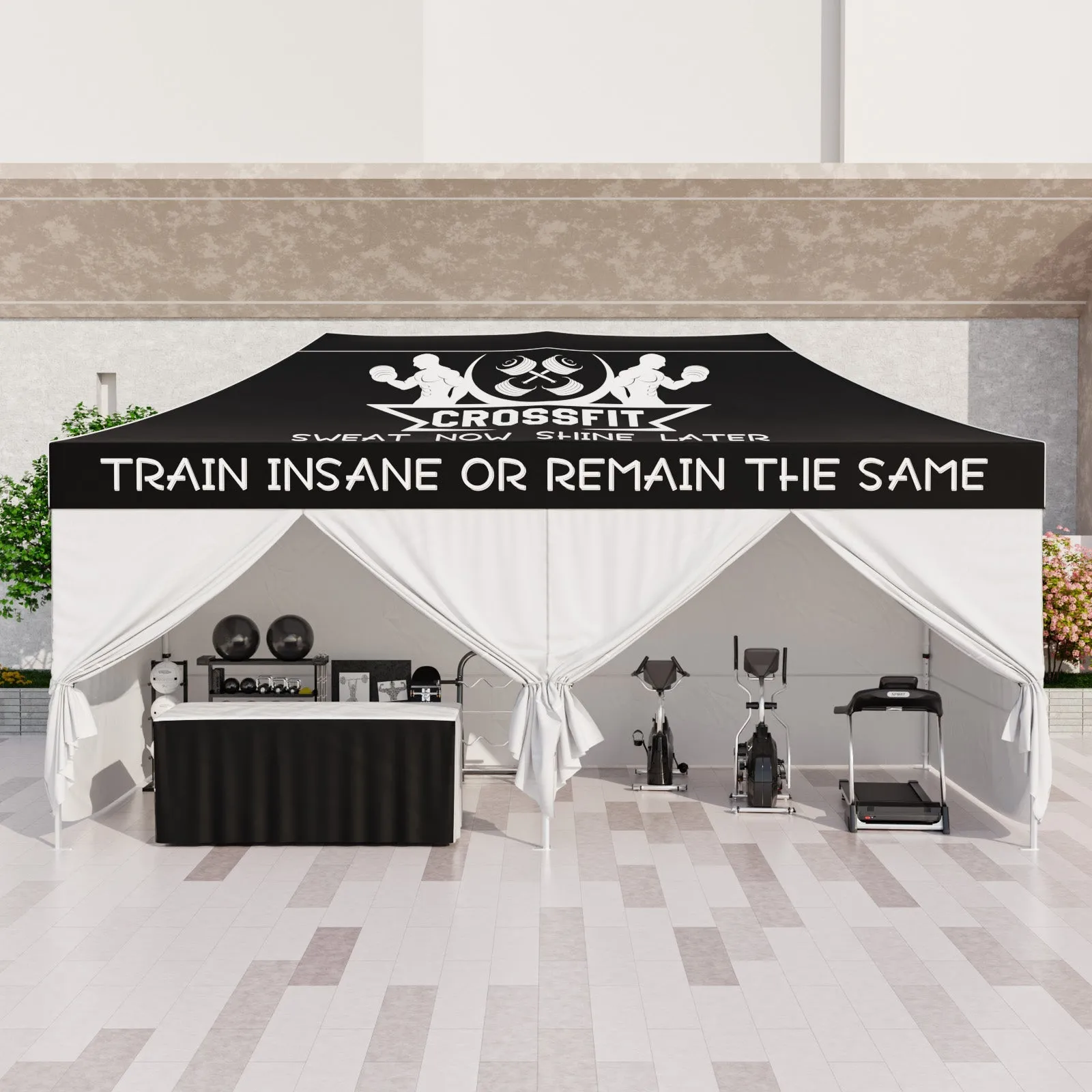 4-Piece Sunwall/Sidewalls for 10x20 ft Aluminum Custom Canopy Only,  Includes 3 Sidewalls and 1 Entry Wall, Pack of 4, White