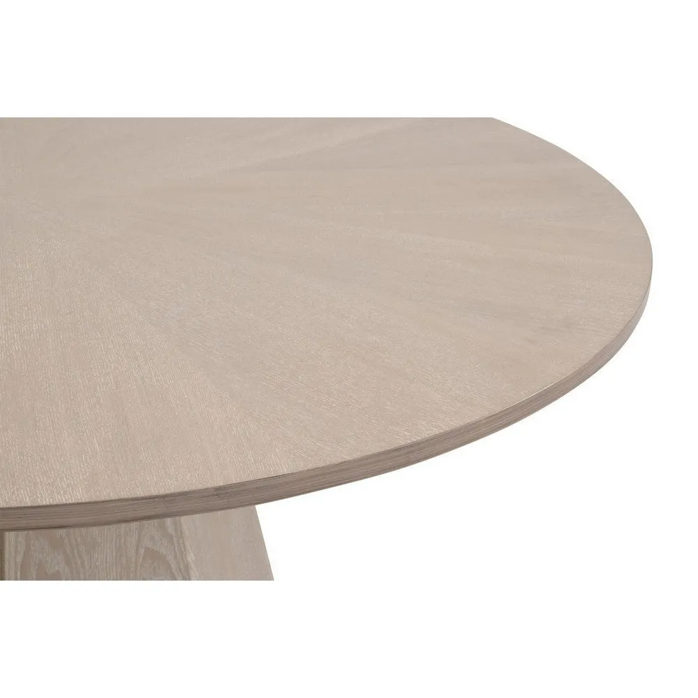 42 Inch Round Dining Table, Starburst Top, Octagonal Pedestal Base, Gray By Casagear Home
