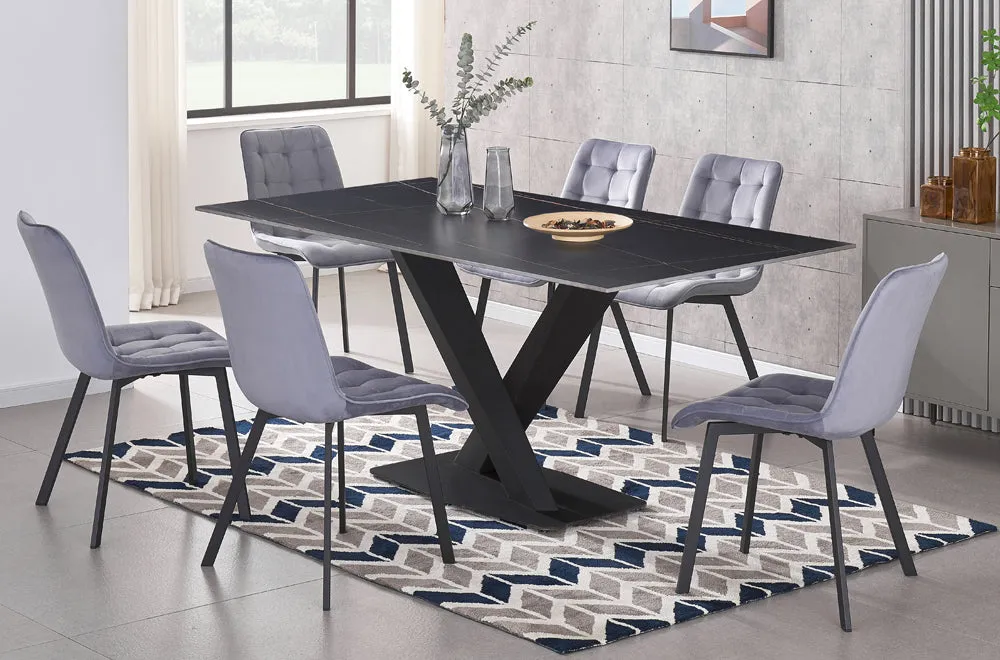 5 or 7 PC Wood Stone Dining Table Set -Model #3525