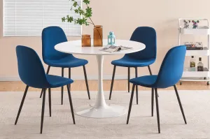 5 PC White Wood Dining Table Set- Model #3810