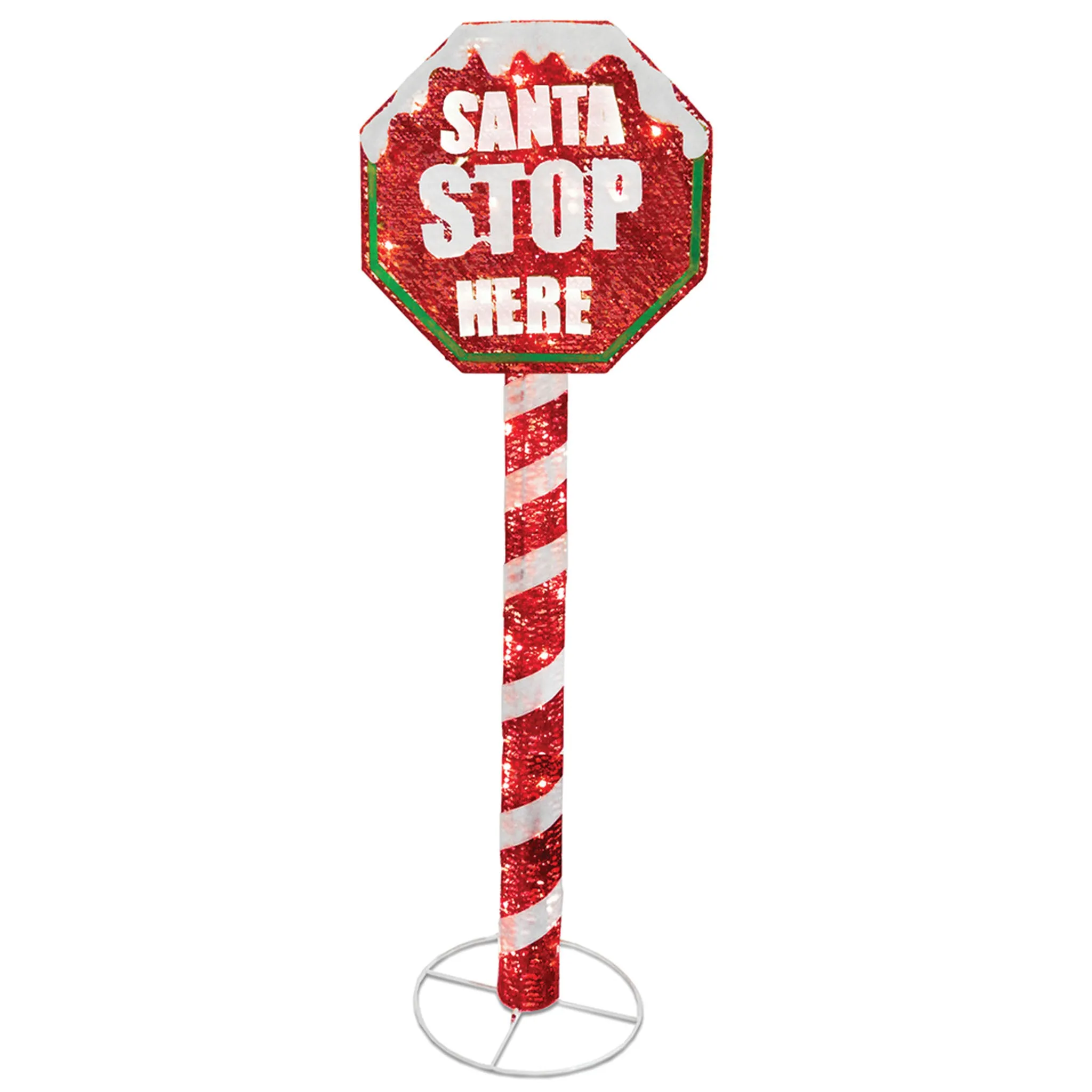 60 in. Stop Sign Decoration with LED Lights