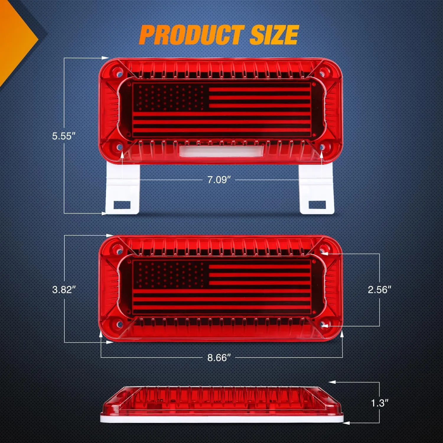 72Leds LED RV White License Plate Red Tail Lights