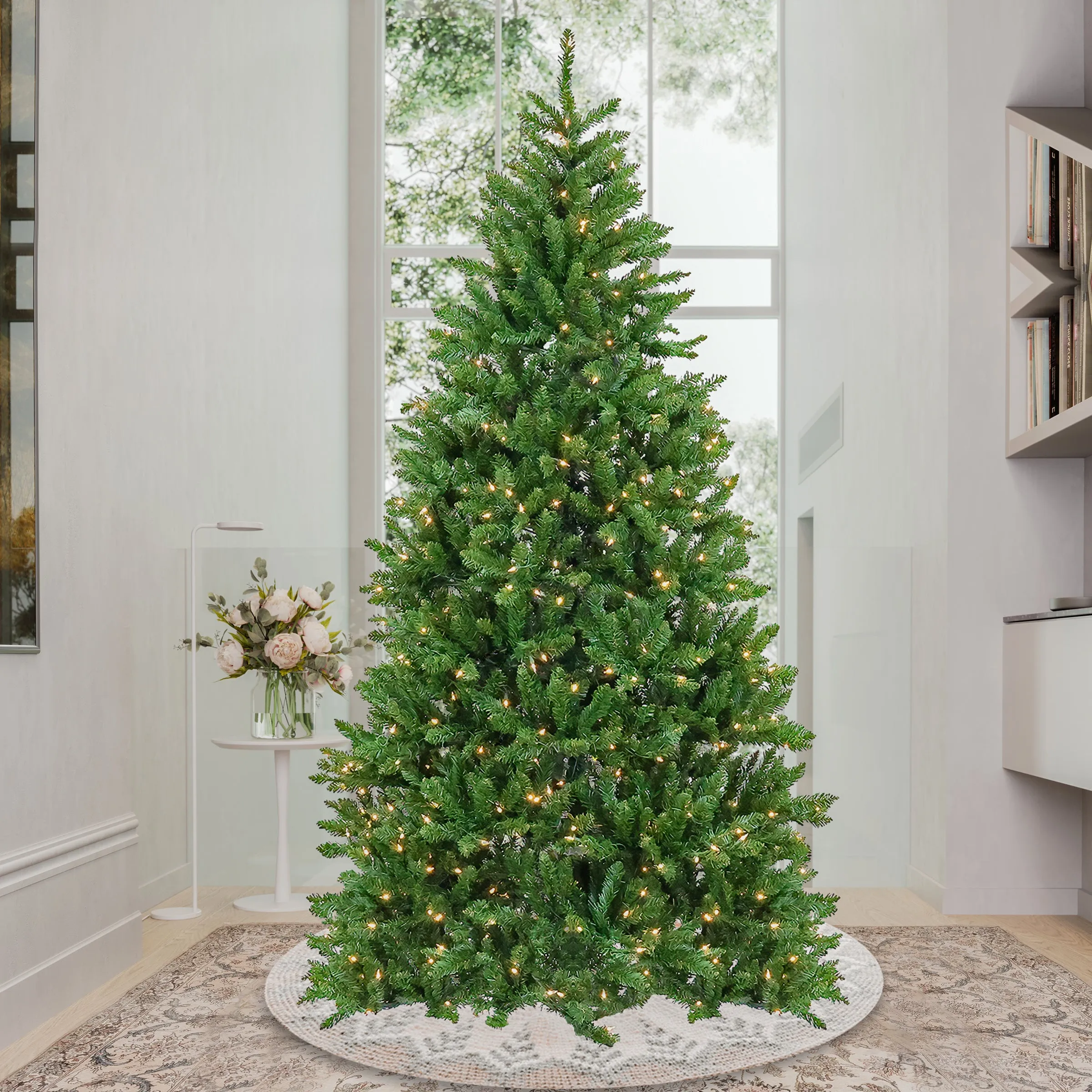 7.5 ft. Pre-Lit Chesterfield Spruce Tree with Clear Lights