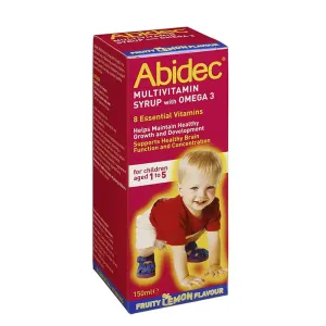 Abidec Multivitamin Syrup with Omega 3 (Lemon Flavour) 150ml