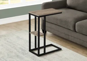 Accent Table - 25"H / Dark Taupe / Black Metal
