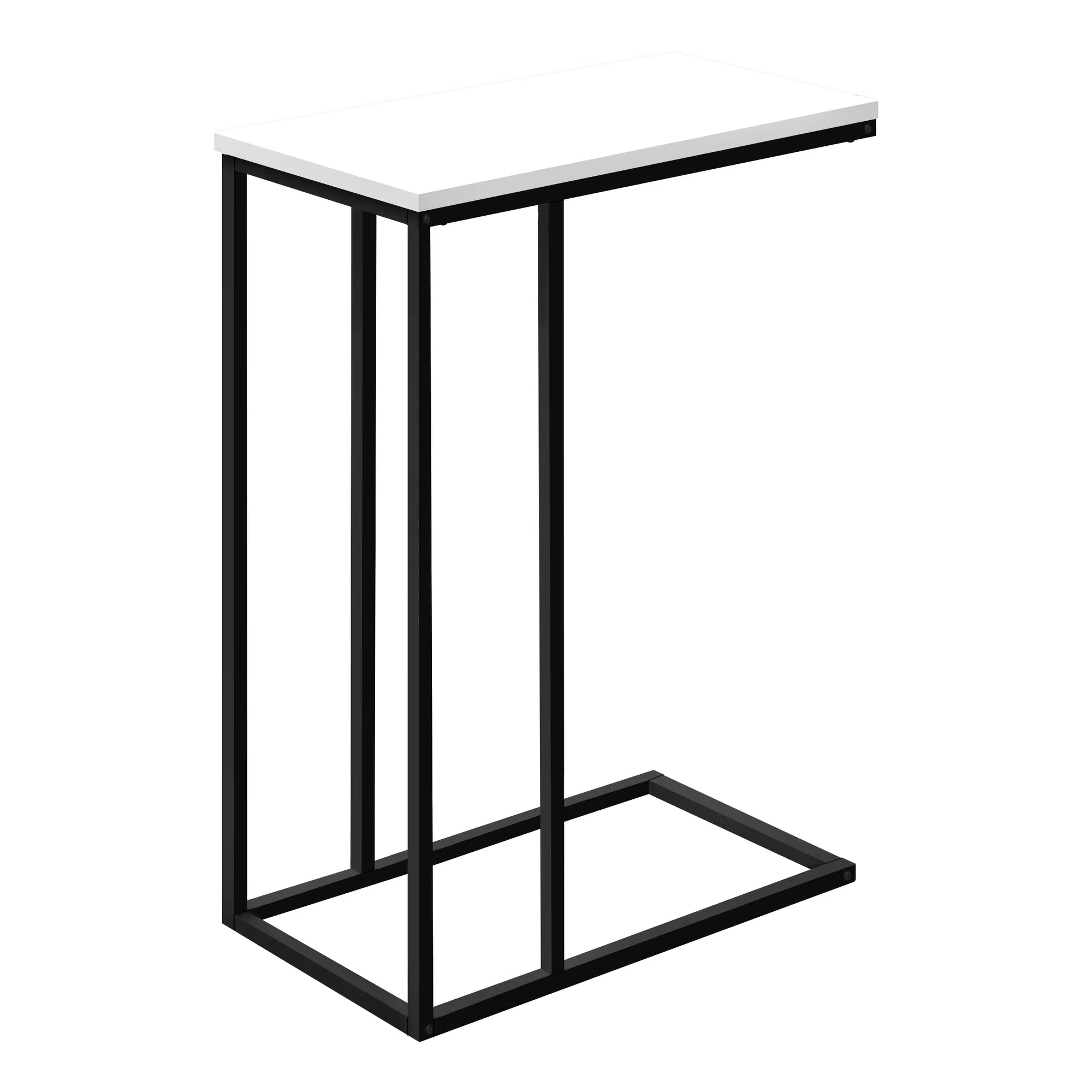 Accent Table - 25"H / White / Black Metal
