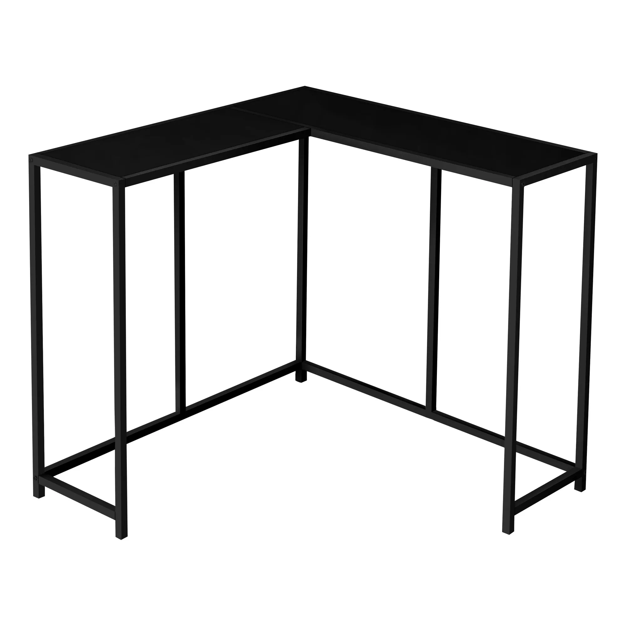 Accent Table - 36"L / Black / Black Corner Console