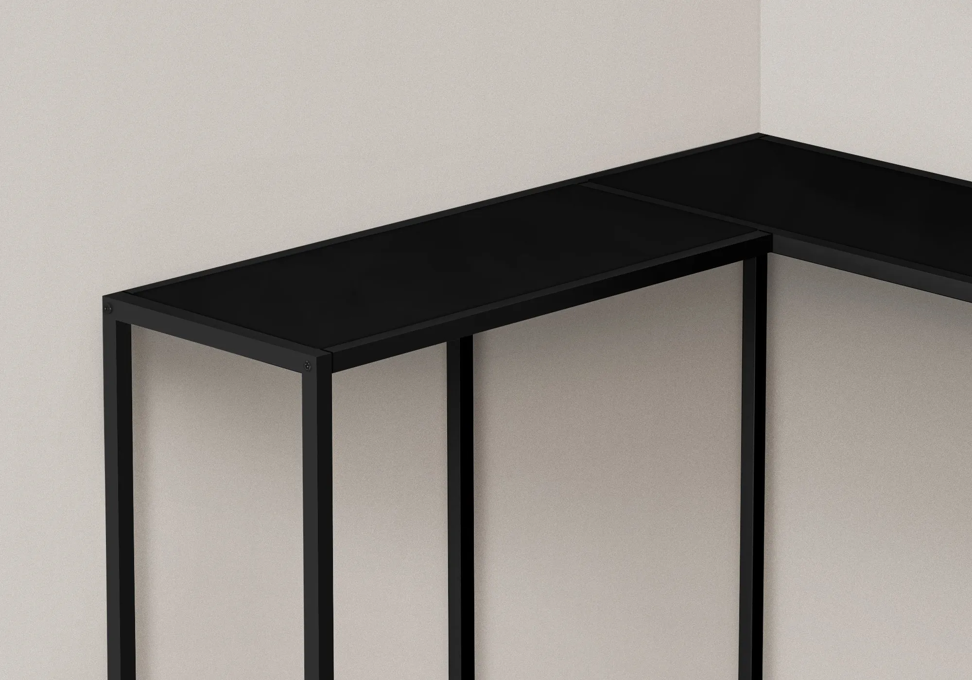Accent Table - 36"L / Black / Black Corner Console