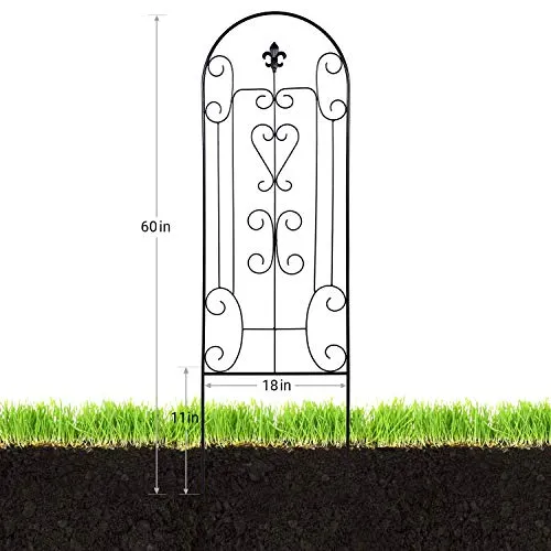 Amagabeli 2 Pack Garden Trellis for Climbing Plants 60"x18" Black Metal Plant Trelli Model No. ET110
