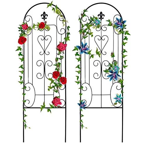 Amagabeli 2 Pack Garden Trellis for Climbing Plants 60"x18" Black Metal Plant Trelli Model No. ET110
