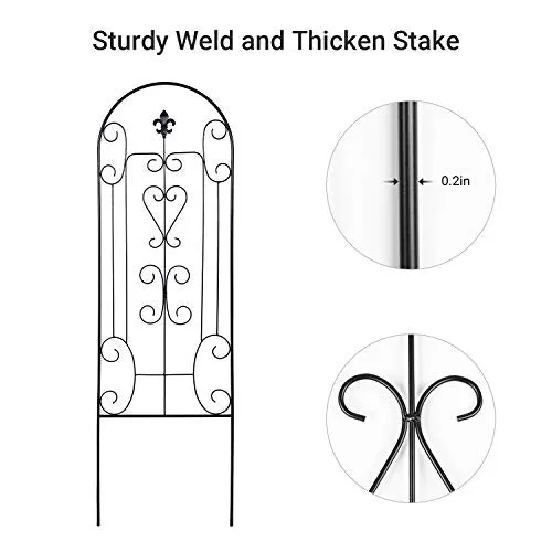 Amagabeli 2 Pack Garden Trellis for Climbing Plants 60"x18" Black Metal Plant Trelli Model No. ET110