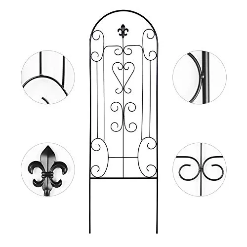 Amagabeli 2 Pack Garden Trellis for Climbing Plants 60"x18" Black Metal Plant Trelli Model No. ET110