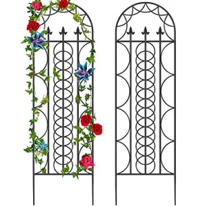 Amagabeli 2 Pack Large Garden Trellis 71” x 21” Rustproof Black Potted Plant Support Model No. ET052