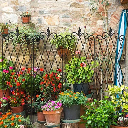 Amagabeli 4 Pack Garden Trellis for Climbing Plants 47"x16" Rustproof Black Trellis Model No. ET0311