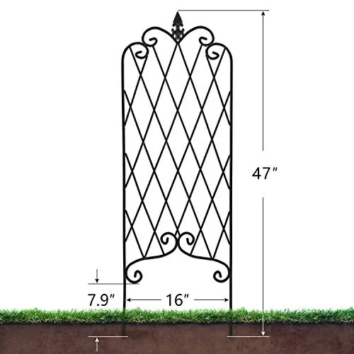 Amagabeli 4 Pack Garden Trellis for Climbing Plants 47"x16" Rustproof Black Trellis Model No. ET0311