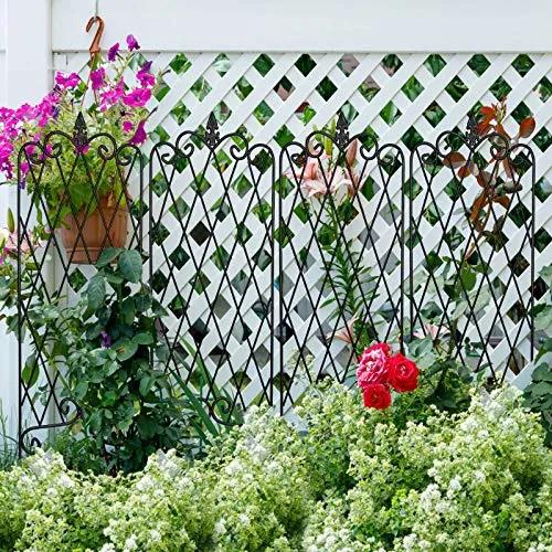 Amagabeli 4 Pack Garden Trellis for Climbing Plants 47"x16" Rustproof Black Trellis Model No. ET0311