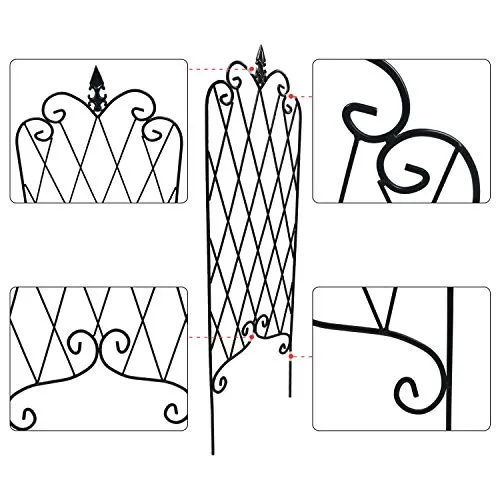 Amagabeli 4 Pack Garden Trellis for Climbing Plants 47"x16" Rustproof Black Trellis Model No. ET0311