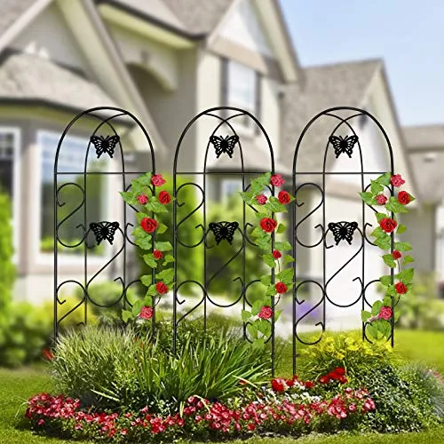 Amagabeli 4 Pack Garden Trellis for Climbing Plants 60" x 18" Rustproof Black Trelli Model No. ET032