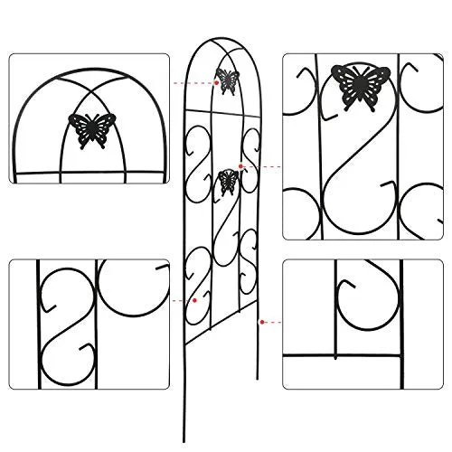 Amagabeli 4 Pack Garden Trellis for Climbing Plants 60" x 18" Rustproof Black Trelli Model No. ET032