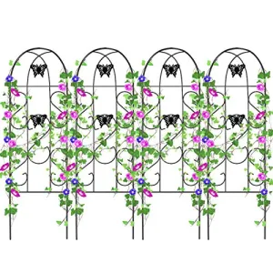 Amagabeli 4 Pack Garden Trellis for Climbing Plants 60" x 18" Rustproof Black Trelli Model No. ET032