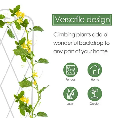 Amagabeli Garden Trellis 47” x 16” Rustproof Iron Plant Trellis Patio White Metal 2 Pack ET336
