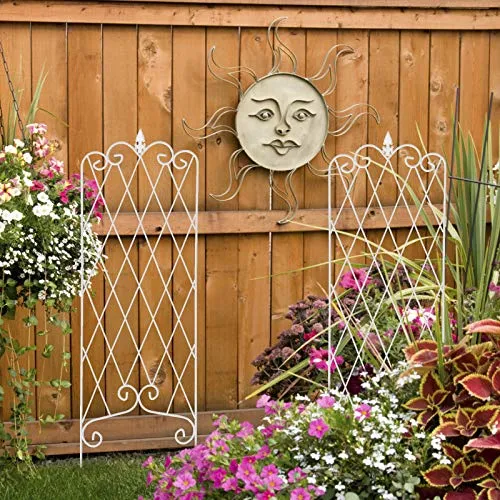 Amagabeli Garden Trellis 47” x 16” Rustproof Iron Plant Trellis Patio White Metal 2 Pack ET336