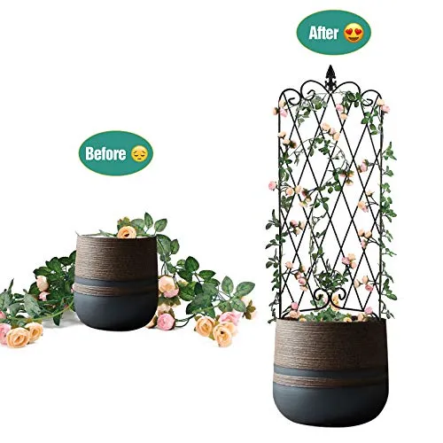 Amagabeli Garden Trellis 60” x 18” Rustproof Iron Plant Trellis Vegetables Patio Black 4 Pack ET332