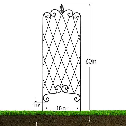 Amagabeli Garden Trellis 60” x 18” Rustproof Iron Plant Trellis Vegetables Patio Black 4 Pack ET332