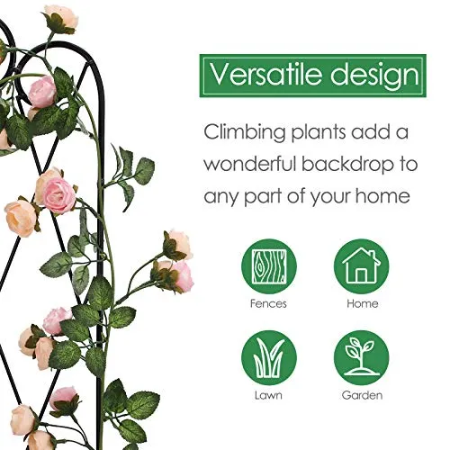 Amagabeli Garden Trellis 60” x 18” Rustproof Iron Plant Trellis Vegetables Patio Black 4 Pack ET332