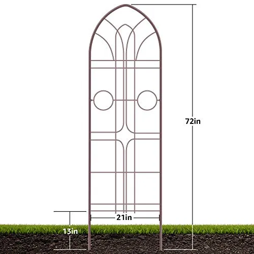 Amagabeli Garden Trellis 72” x21”Iron Metal Trellis Support Trellis for Climbing Plants 2 Pack Brown