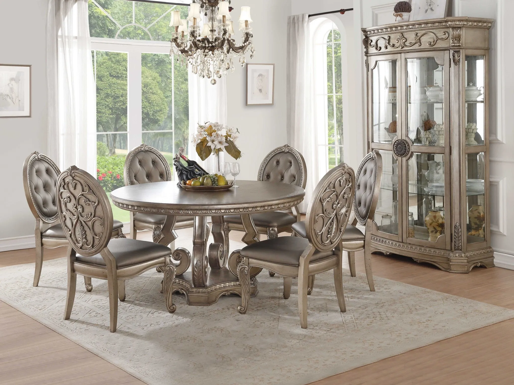 Antique Champagne Dining Table By Homeroots - 318904