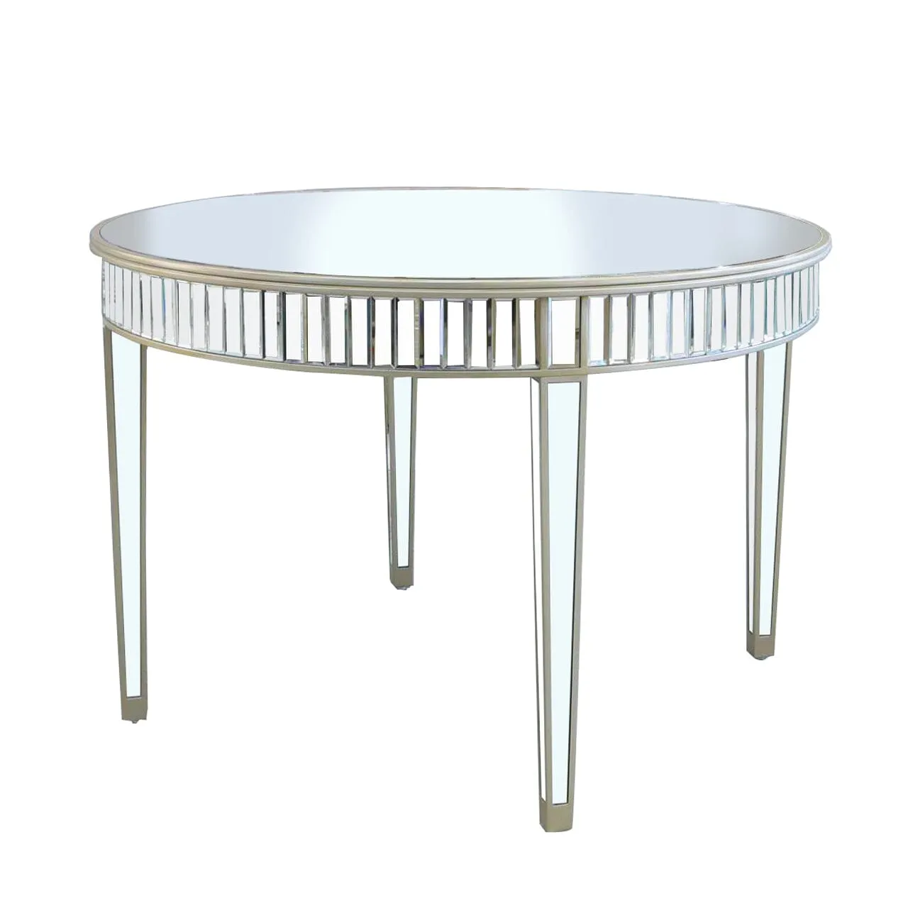 Apollo Champagne Mirrored Round Dining Table