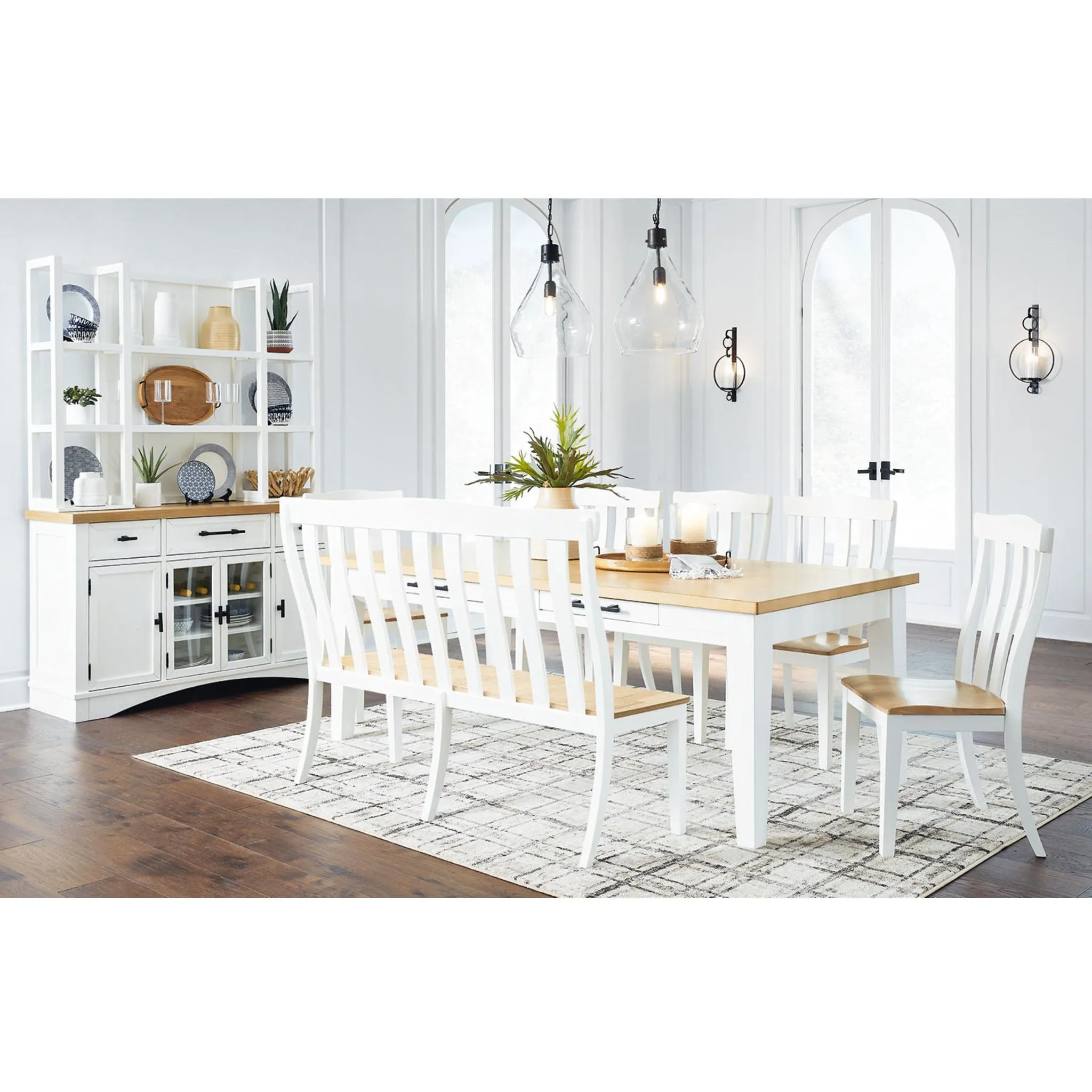 Ashbryn Dining Table - White/Natural - (D844-25)
