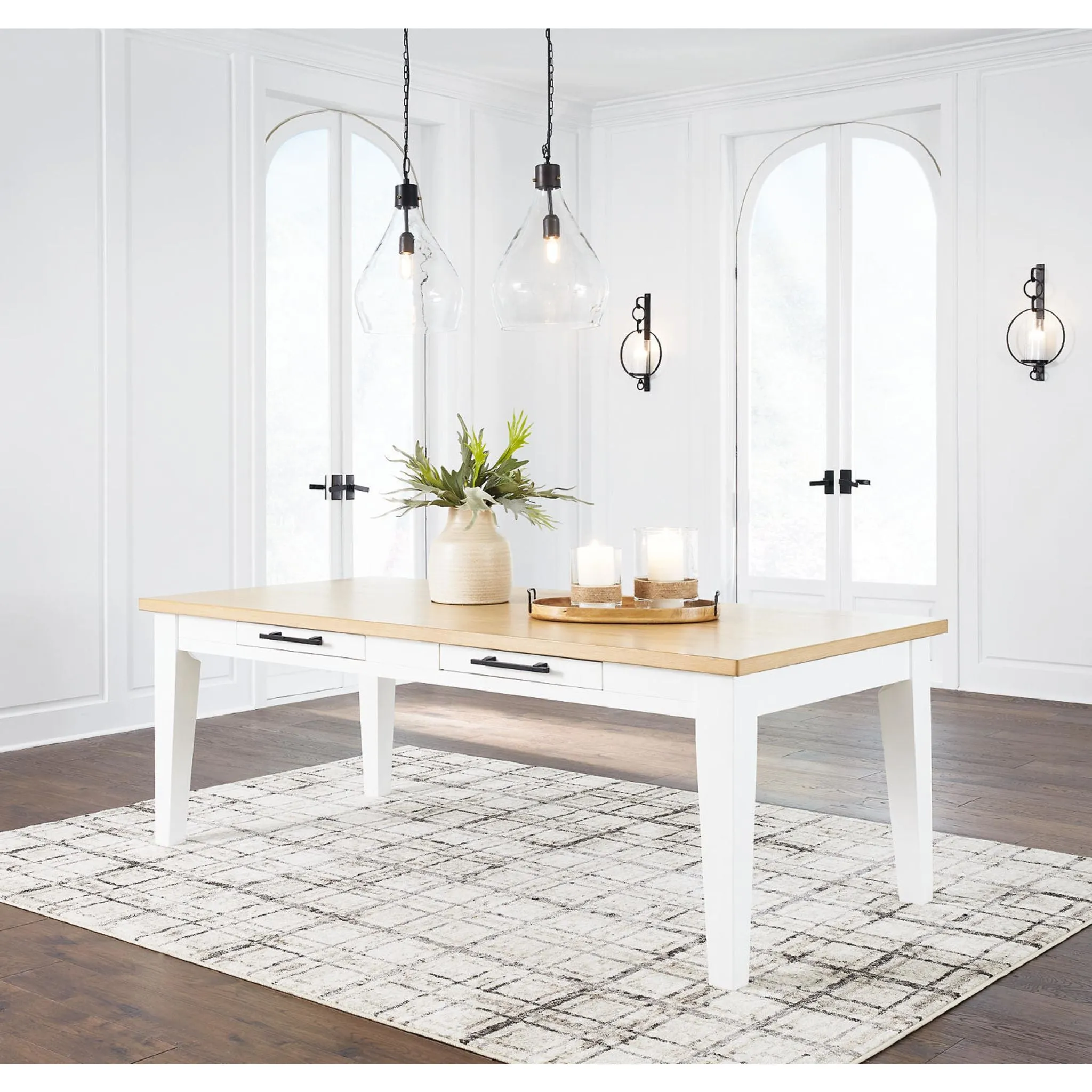 Ashbryn Dining Table - White/Natural - (D844-25)