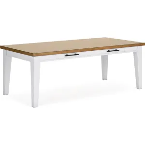 Ashbryn Dining Table - White/Natural - (D844-25)