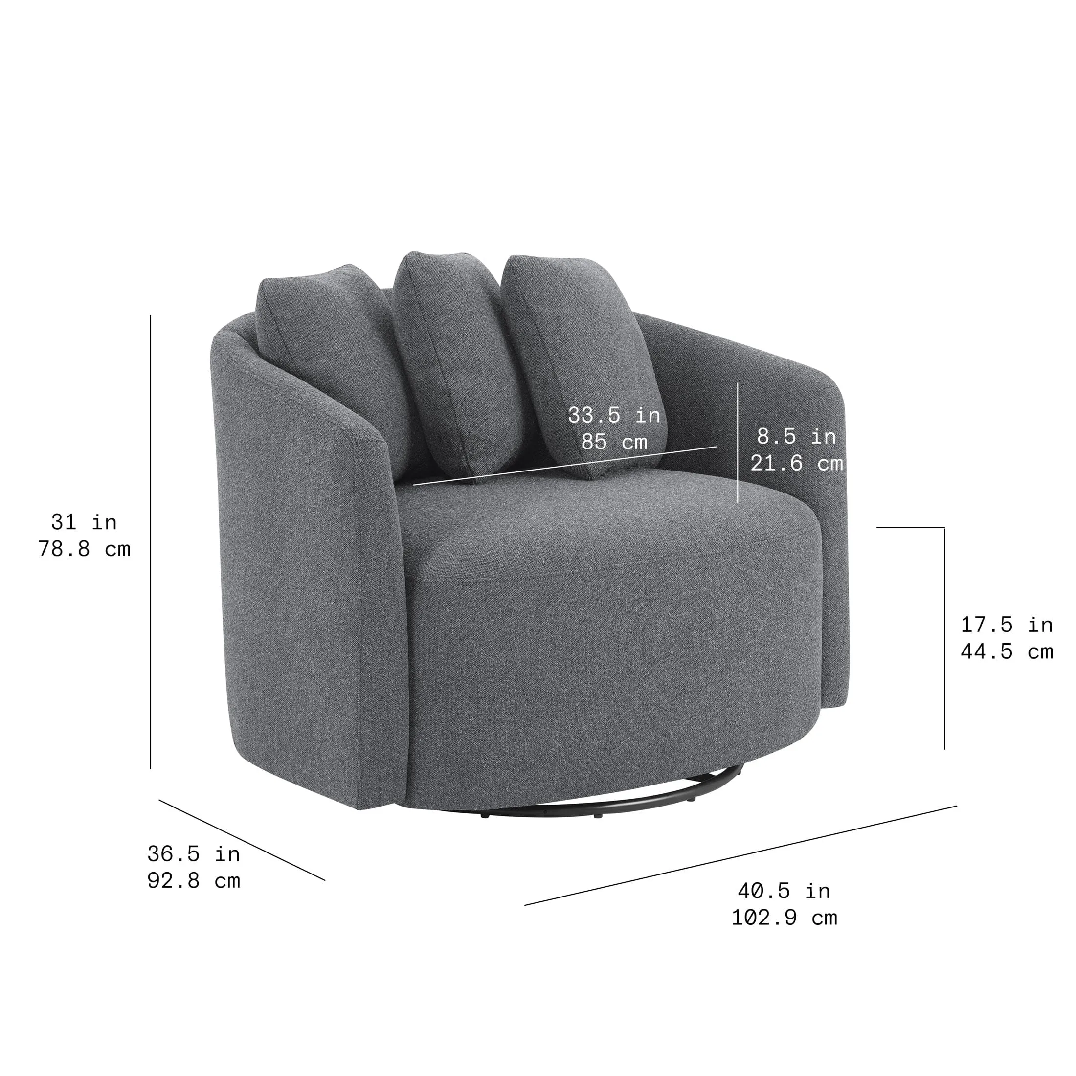 Beautiful Drew Chair by Drew Barrymore, Charcoal Boucle