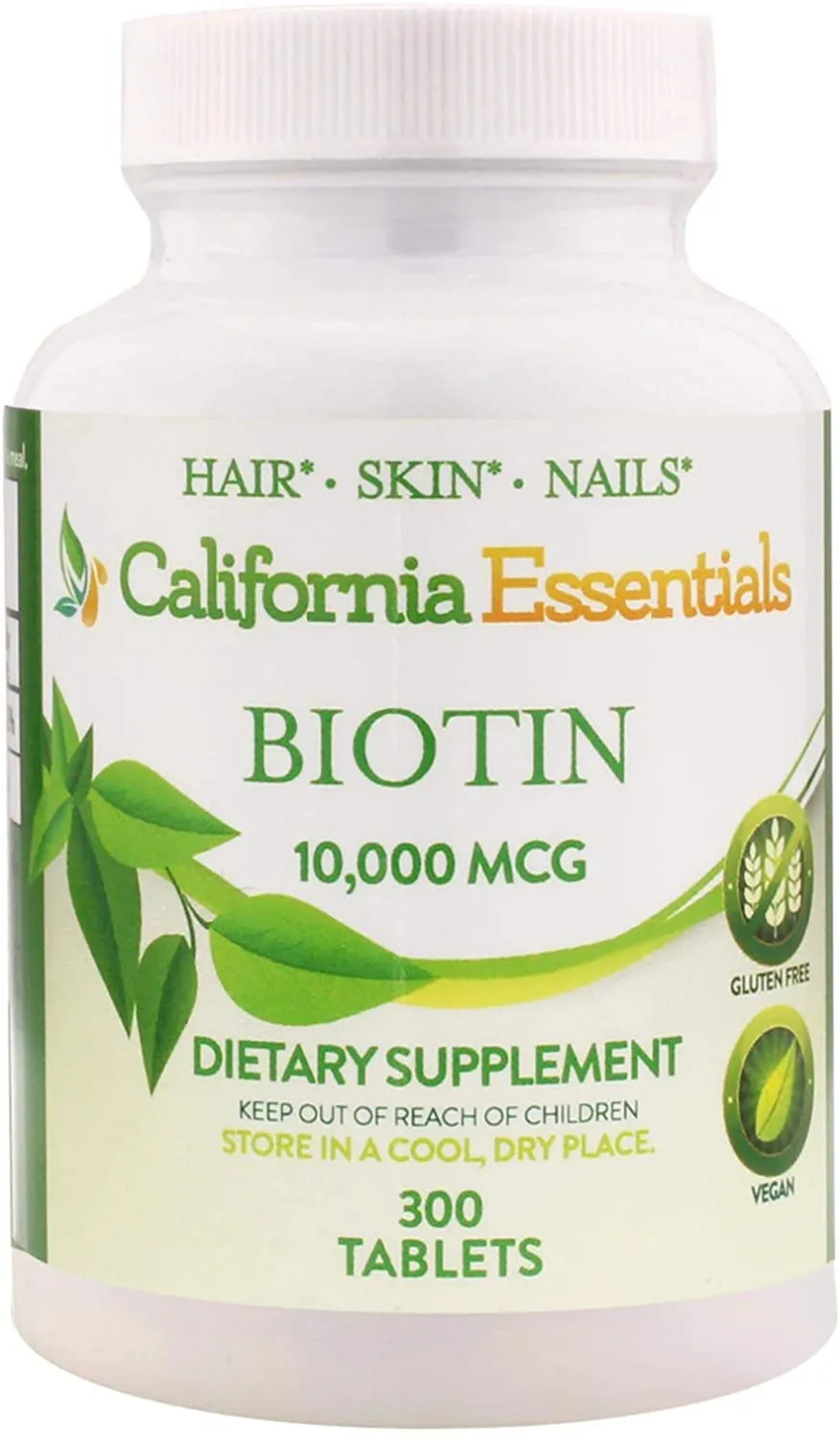 Biotin 10,000Mcg – Hair Growth Vegetarian Vitamins B7 Supports Healthy Hair, Skin, and Nail Growth – Dietary Supplement for Men & Women of All Hair Types (200 Tablets)